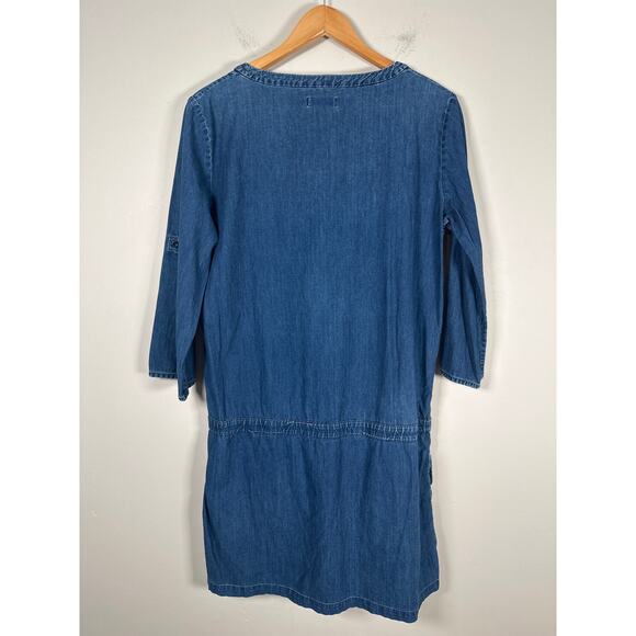 COS Blue Mid Wash Denim Short Tunic Dress Pockets 100% Cotton Size 8 - Picture 6 of 9